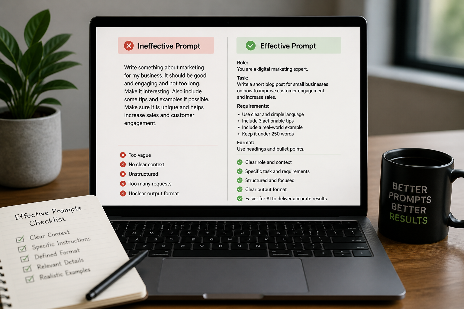 Writing effective AI prompts for better results
